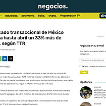 El mercado transaccional de Mxico moviliza hasta abril un 33% ms de capital, segn TTR